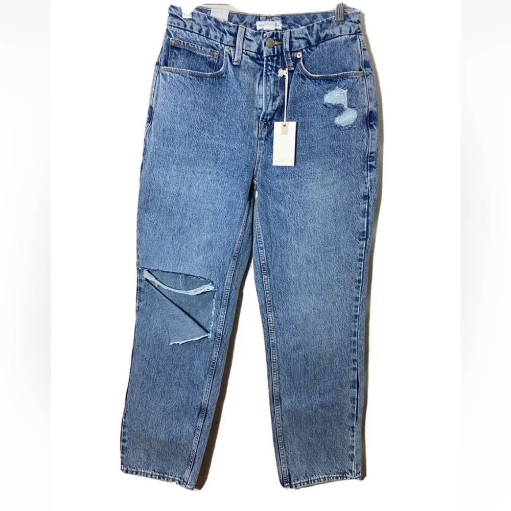 NEW good american 90s mom jeans ripped knee sz 26